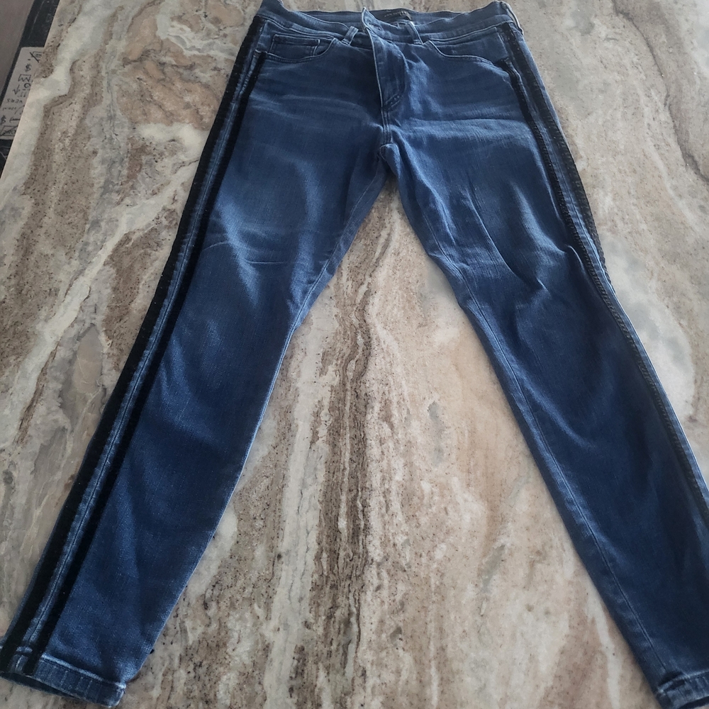 Ann Taylor Blue and Black Skinny Jeans